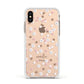 Cherry Blossom with Name Apple iPhone Xs Impact Case White Edge on Gold Phone