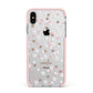 Cherry Blossom with Name Apple iPhone Xs Max Impact Case Pink Edge on Silver Phone