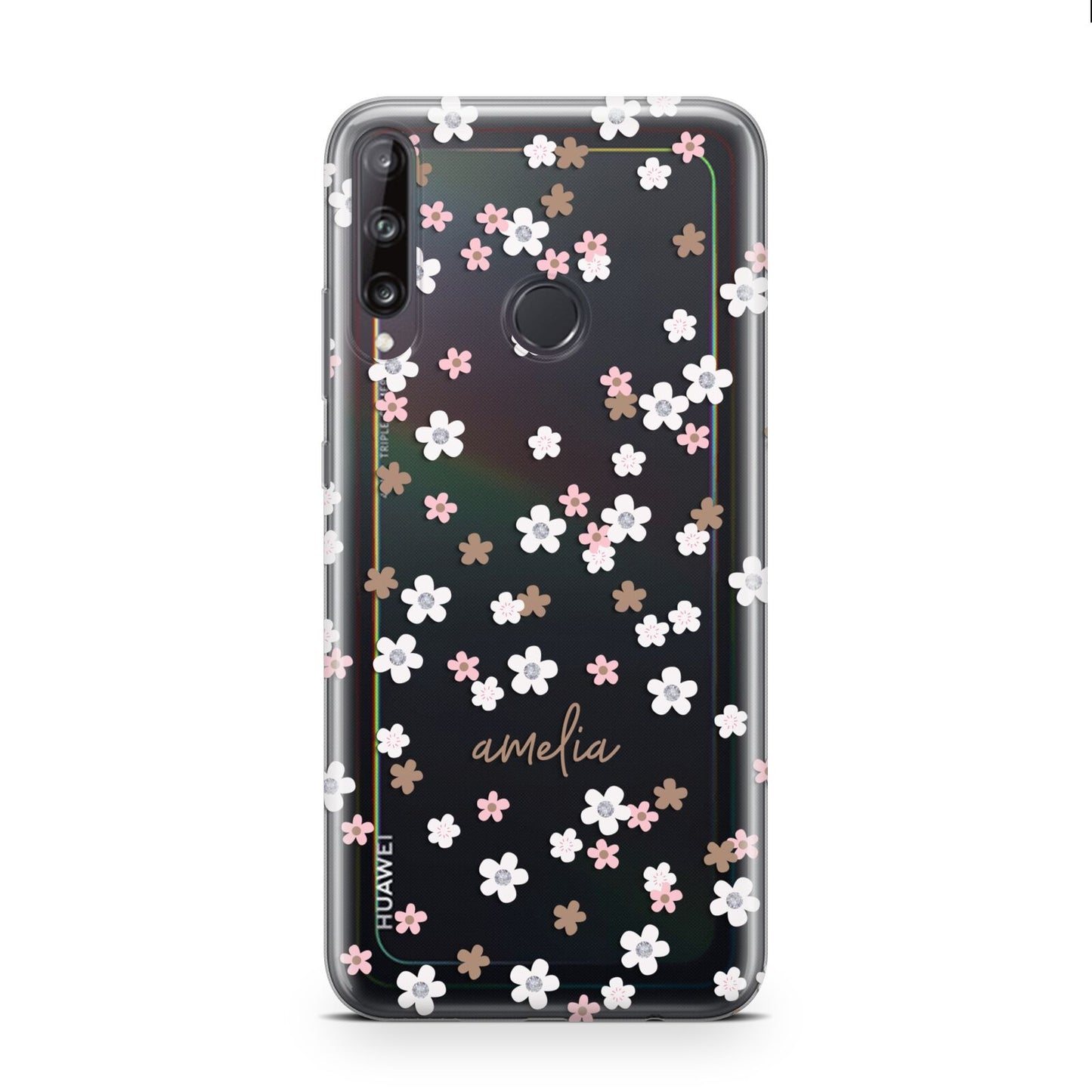 Cherry Blossom with Name Huawei P40 Lite E Phone Case