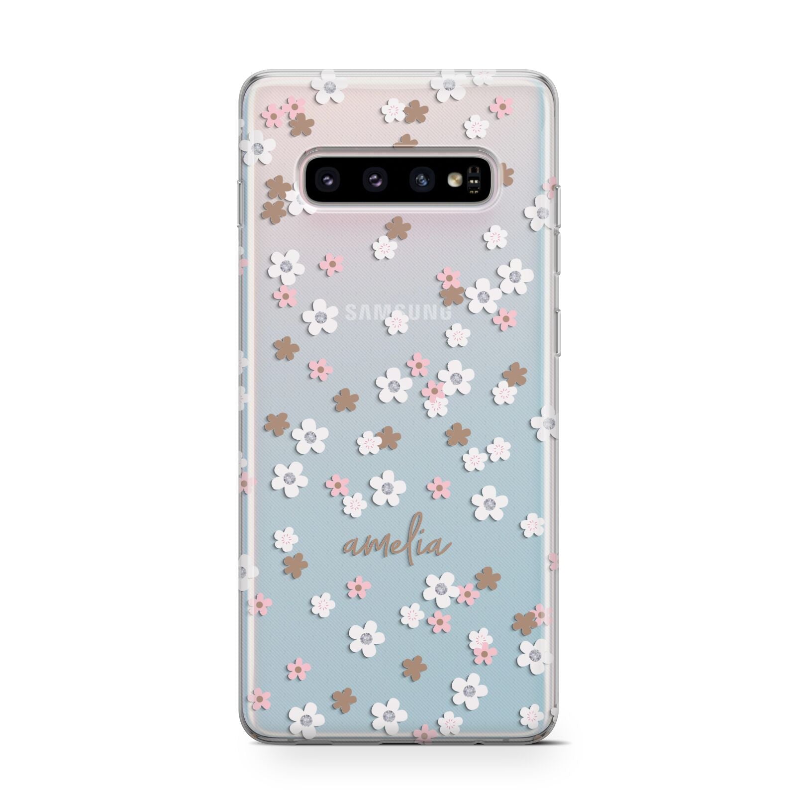 Cherry Blossom with Name Protective Samsung Galaxy Case