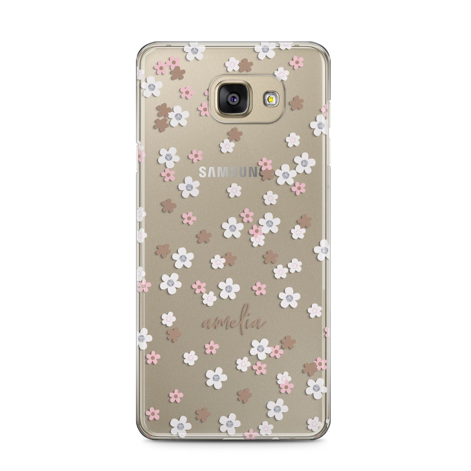 Cherry Blossom with Name Samsung Galaxy A5 2016 Case on gold phone