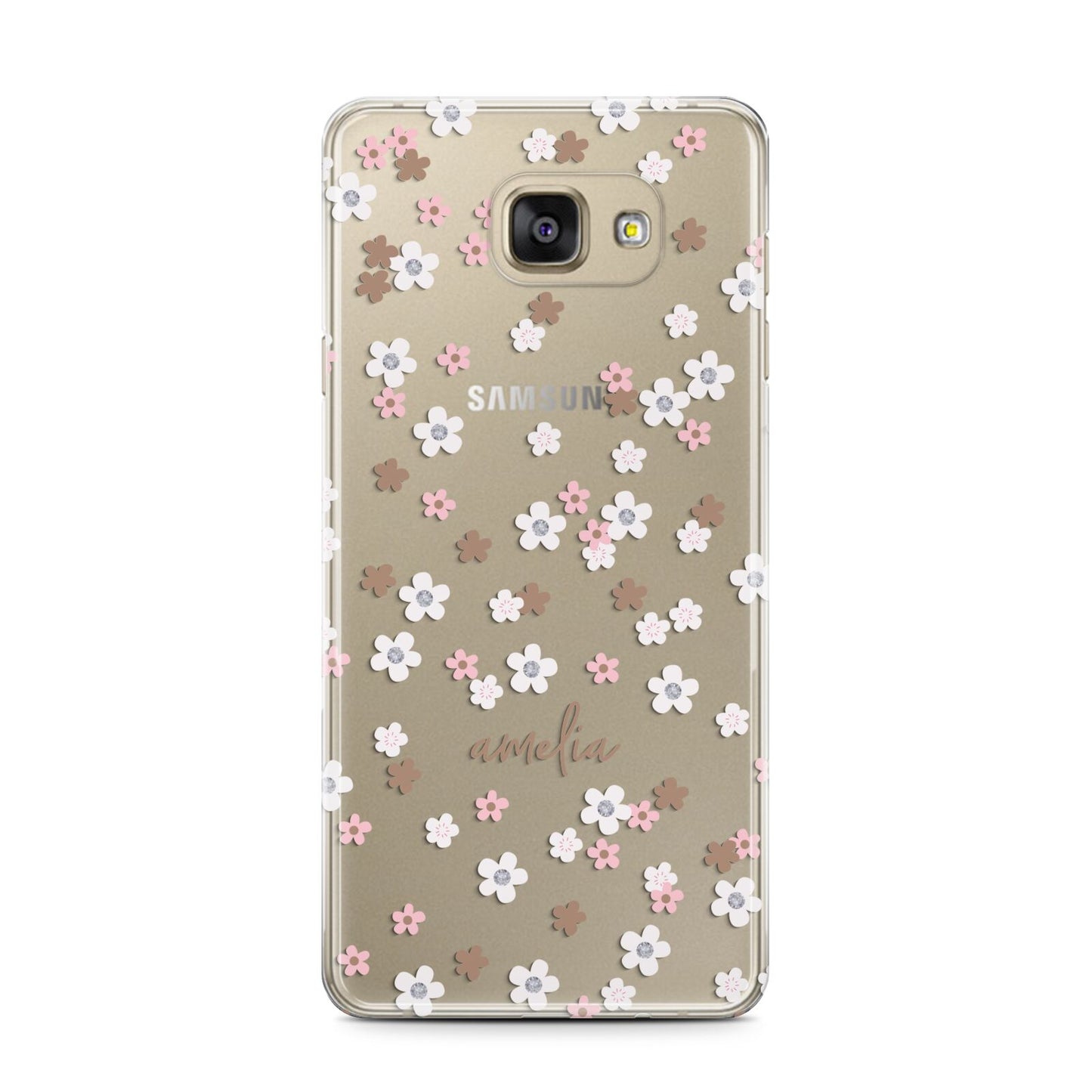 Cherry Blossom with Name Samsung Galaxy A7 2016 Case on gold phone