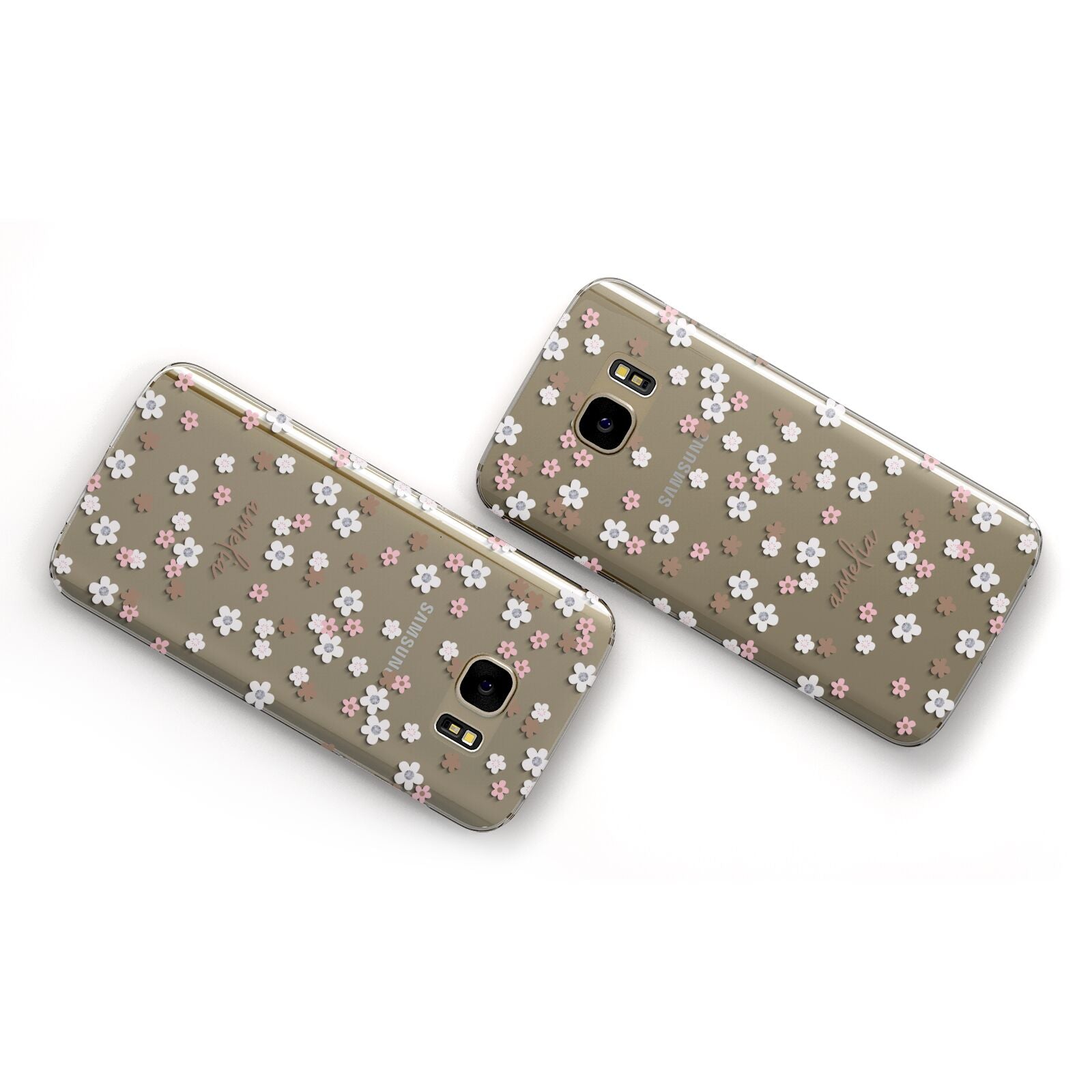 Cherry Blossom with Name Samsung Galaxy Case Flat Overview