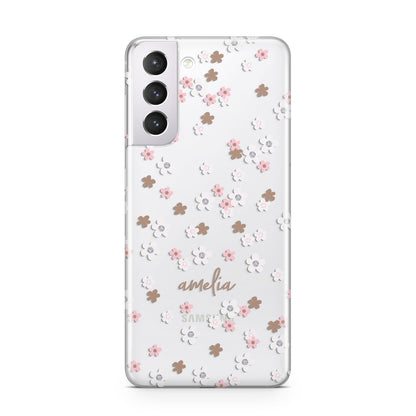 Cherry Blossom with Name Samsung S21 Case