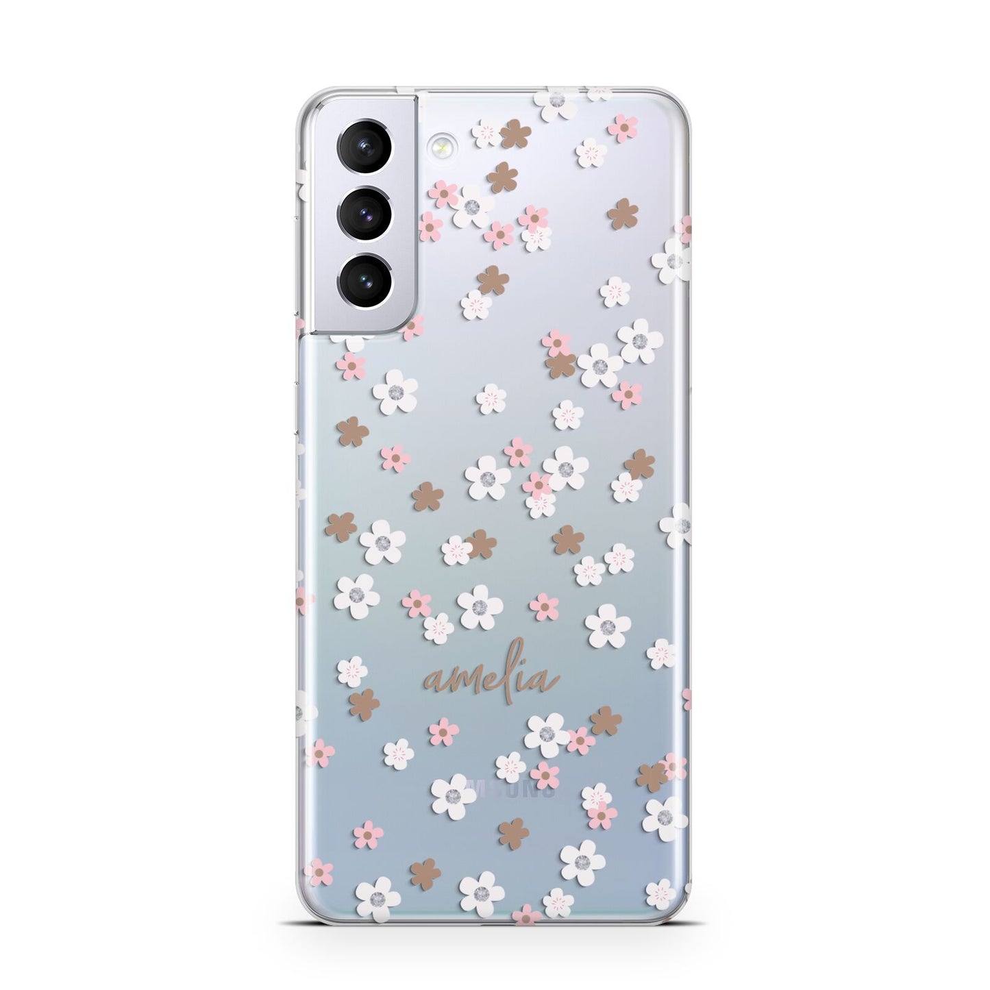 Cherry Blossom with Name Samsung S21 Plus Case