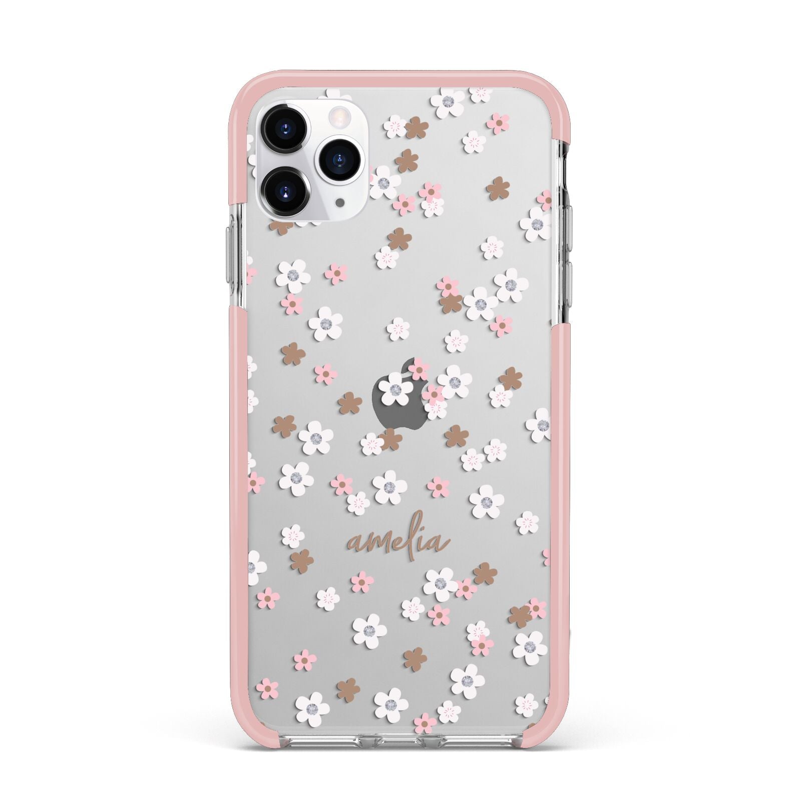 Cherry Blossom with Name iPhone 11 Pro Max Impact Pink Edge Case