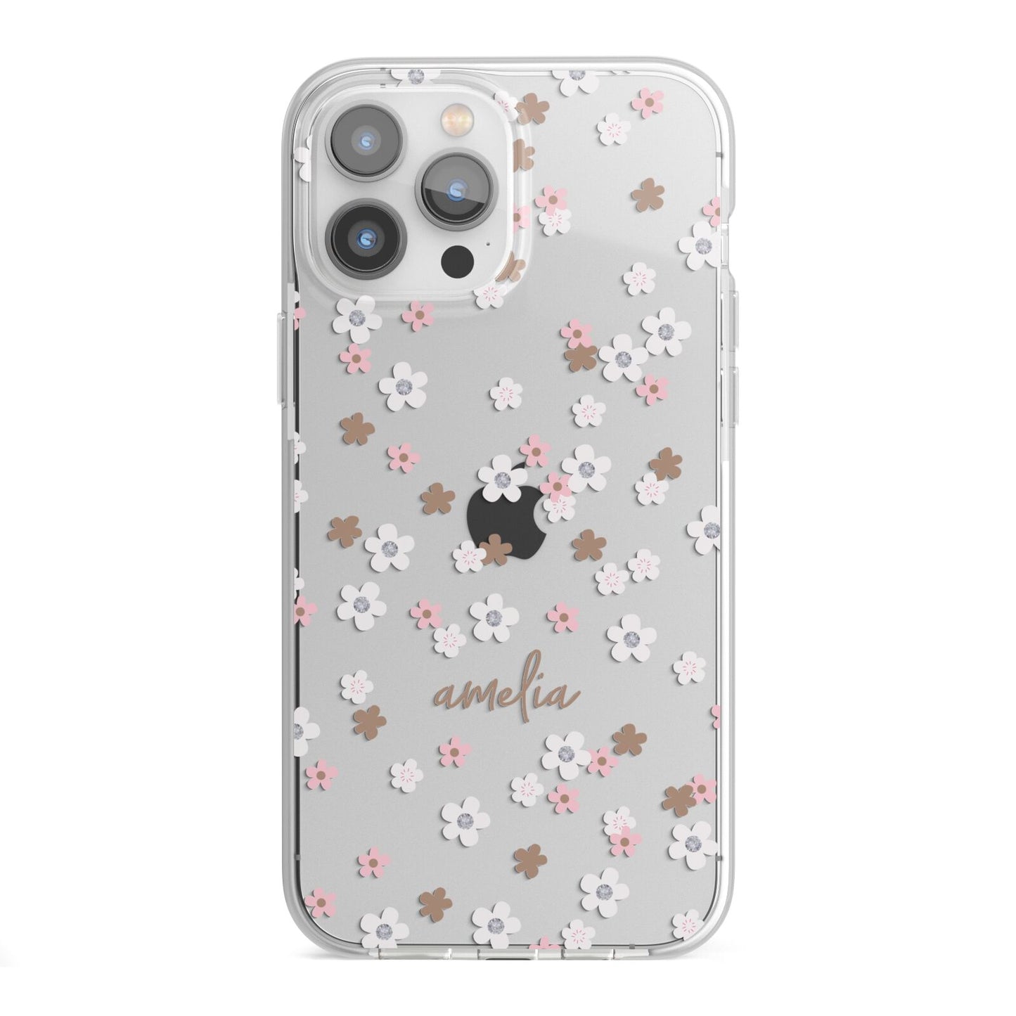 Cherry Blossom with Name iPhone 13 Pro Max TPU Impact Case with White Edges