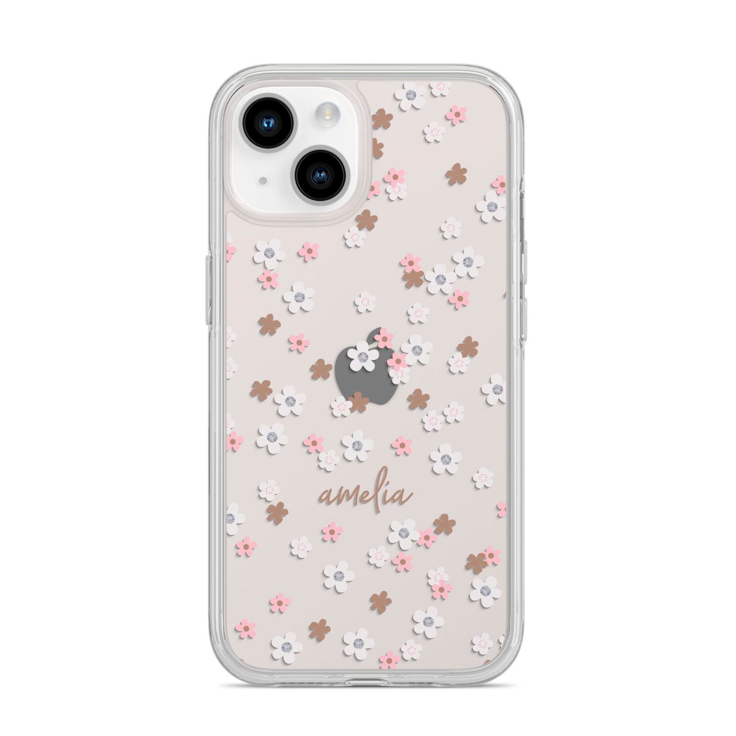 Cherry Blossom with Name iPhone 14 Clear Tough Case Starlight