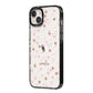 Cherry Blossom with Name iPhone 14 Plus Black Impact Case Side Angle on Silver phone