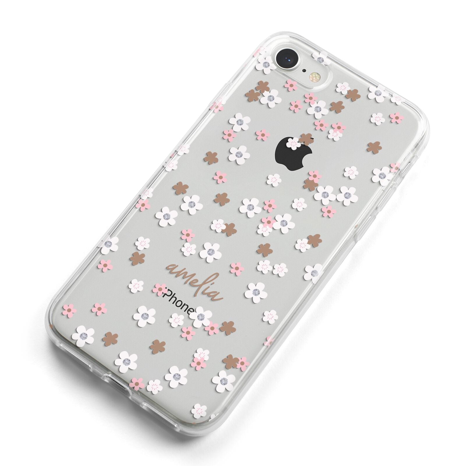 Cherry Blossom with Name iPhone 8 Bumper Case on Silver iPhone Alternative Image