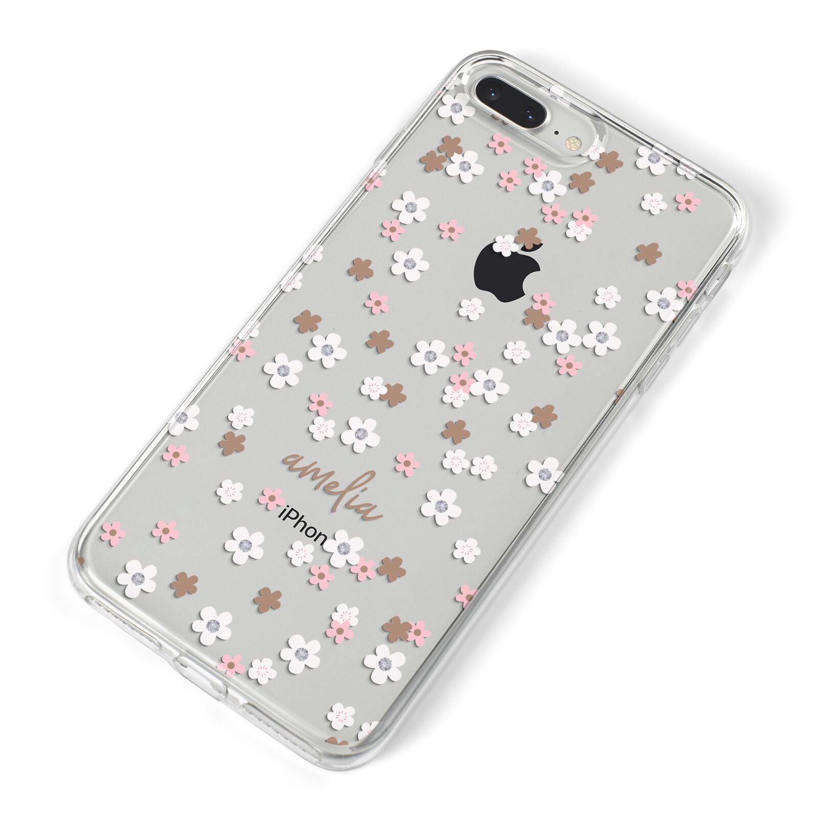 Cherry Blossom with Name iPhone 8 Plus Bumper Case on Silver iPhone Alternative Image