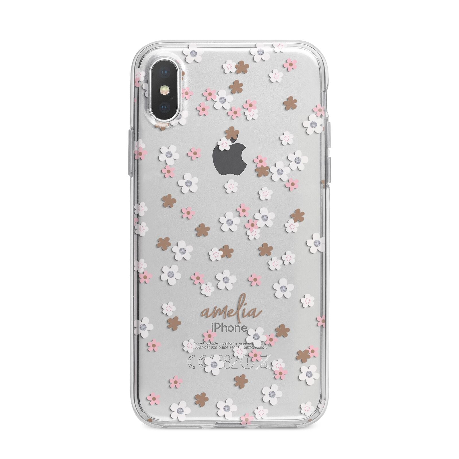 Cherry Blossom with Name iPhone X Bumper Case on Silver iPhone Alternative Image 1