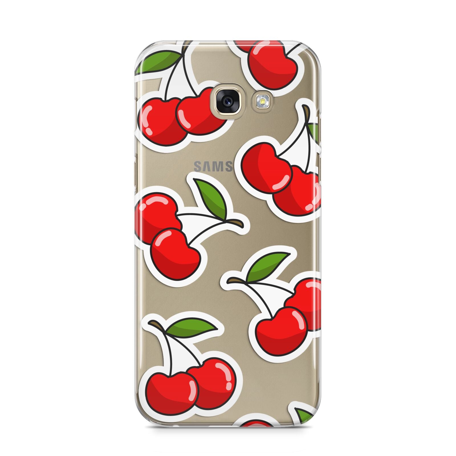 Cherry Pattern Samsung Galaxy A5 2017 Case on gold phone