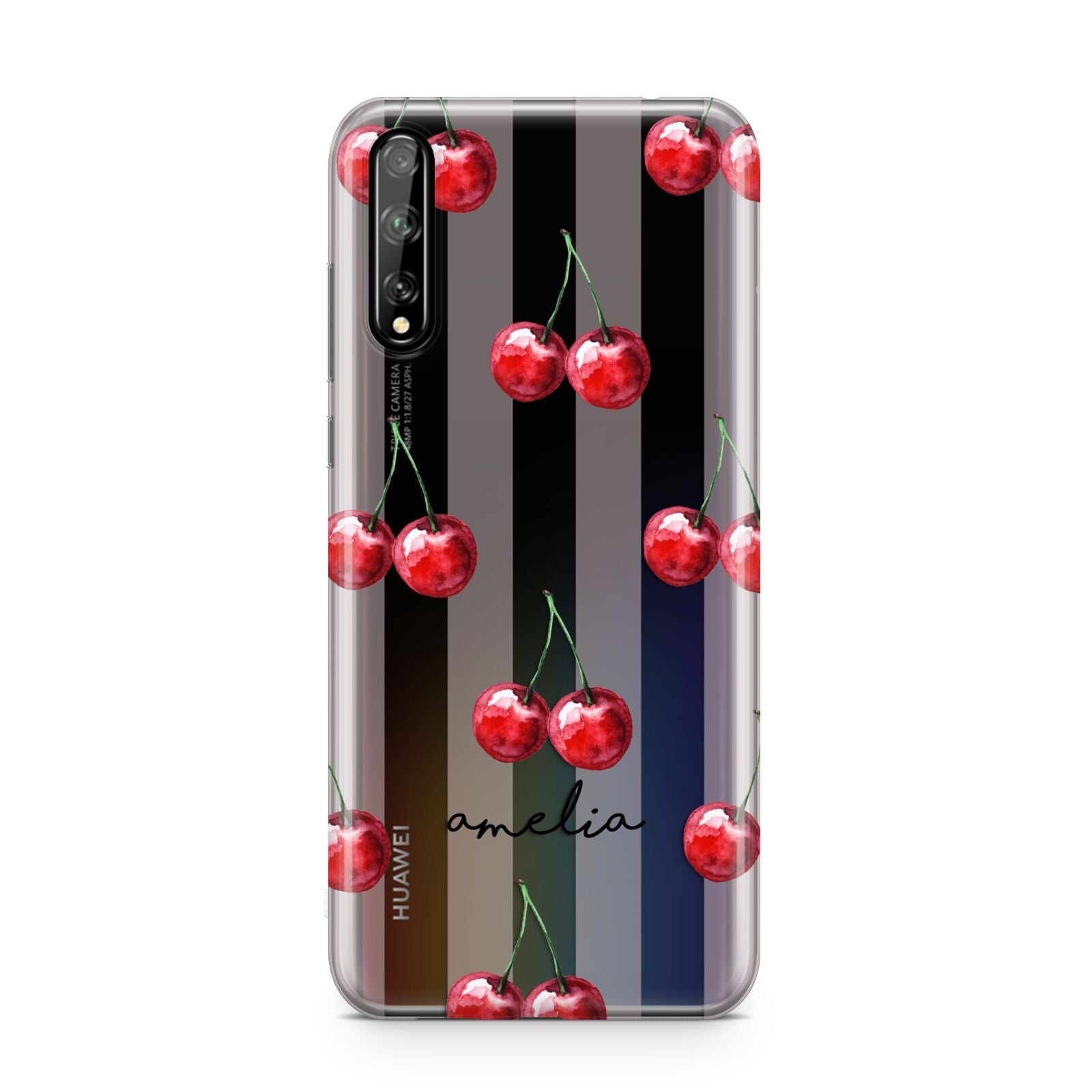 Cherry and Stripes with Name Huawei Enjoy 10s Phone Case