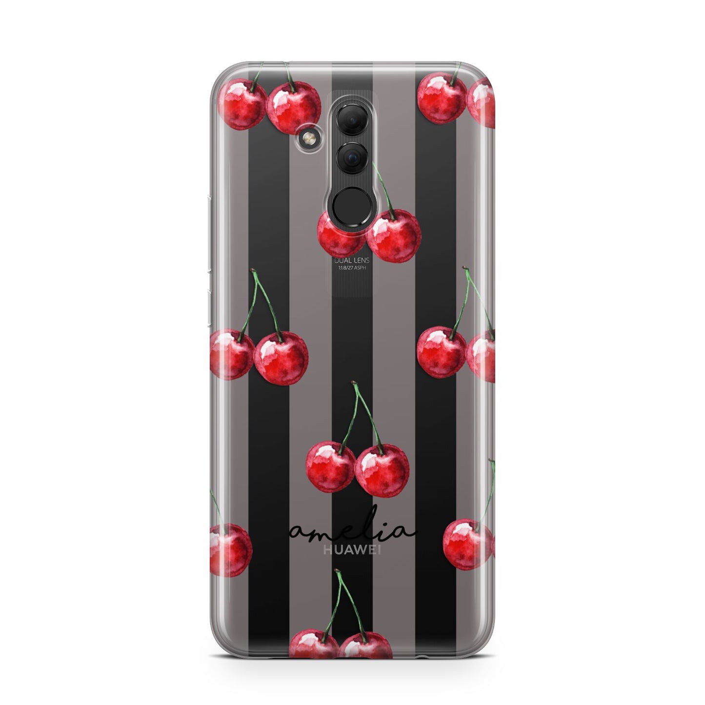 Cherry and Stripes with Name Huawei Mate 20 Lite