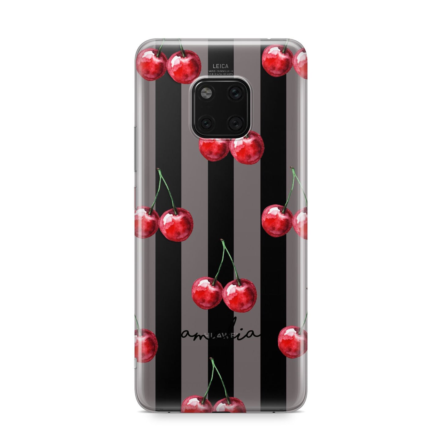 Cherry and Stripes with Name Huawei Mate 20 Pro Phone Case