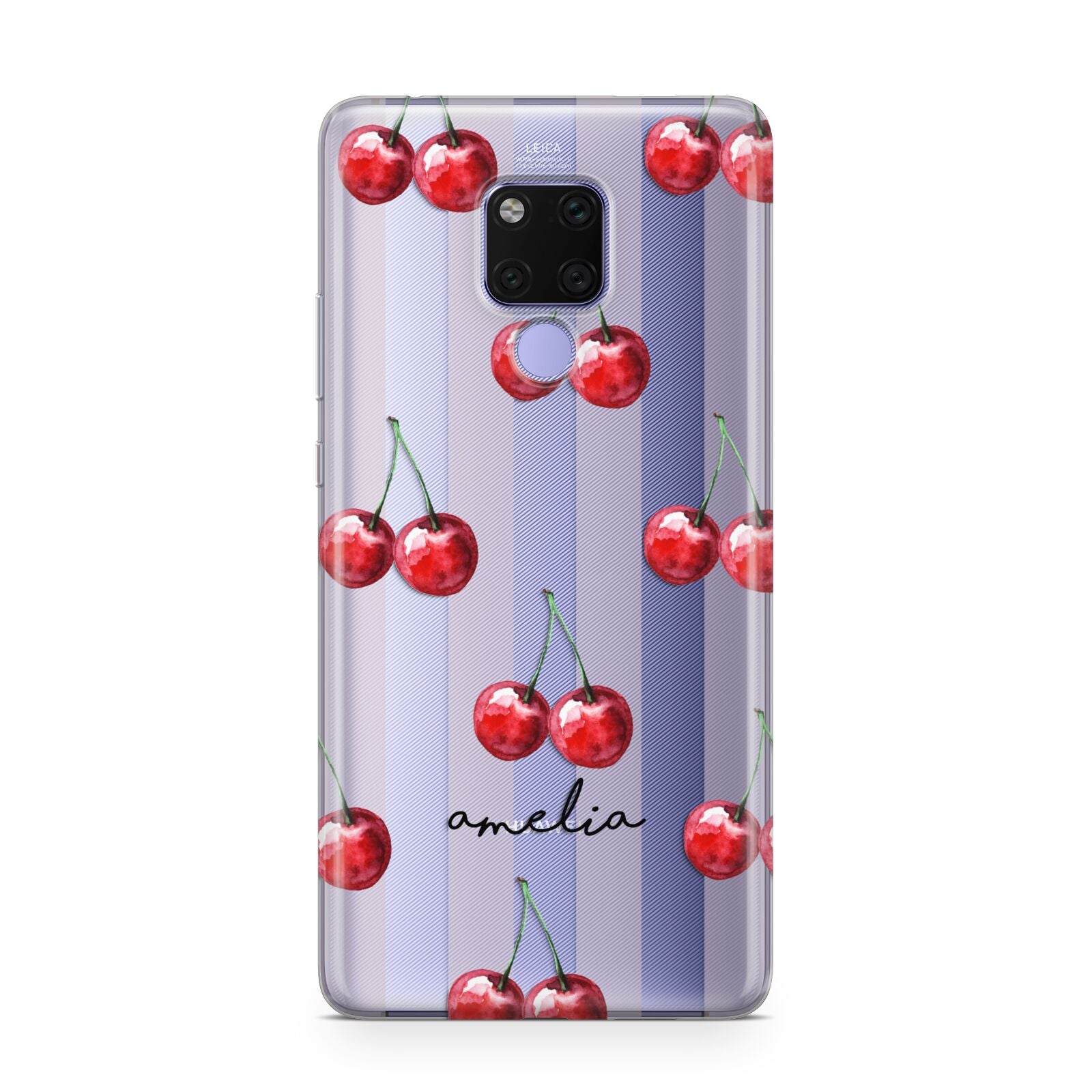 Cherry and Stripes with Name Huawei Mate 20X Phone Case