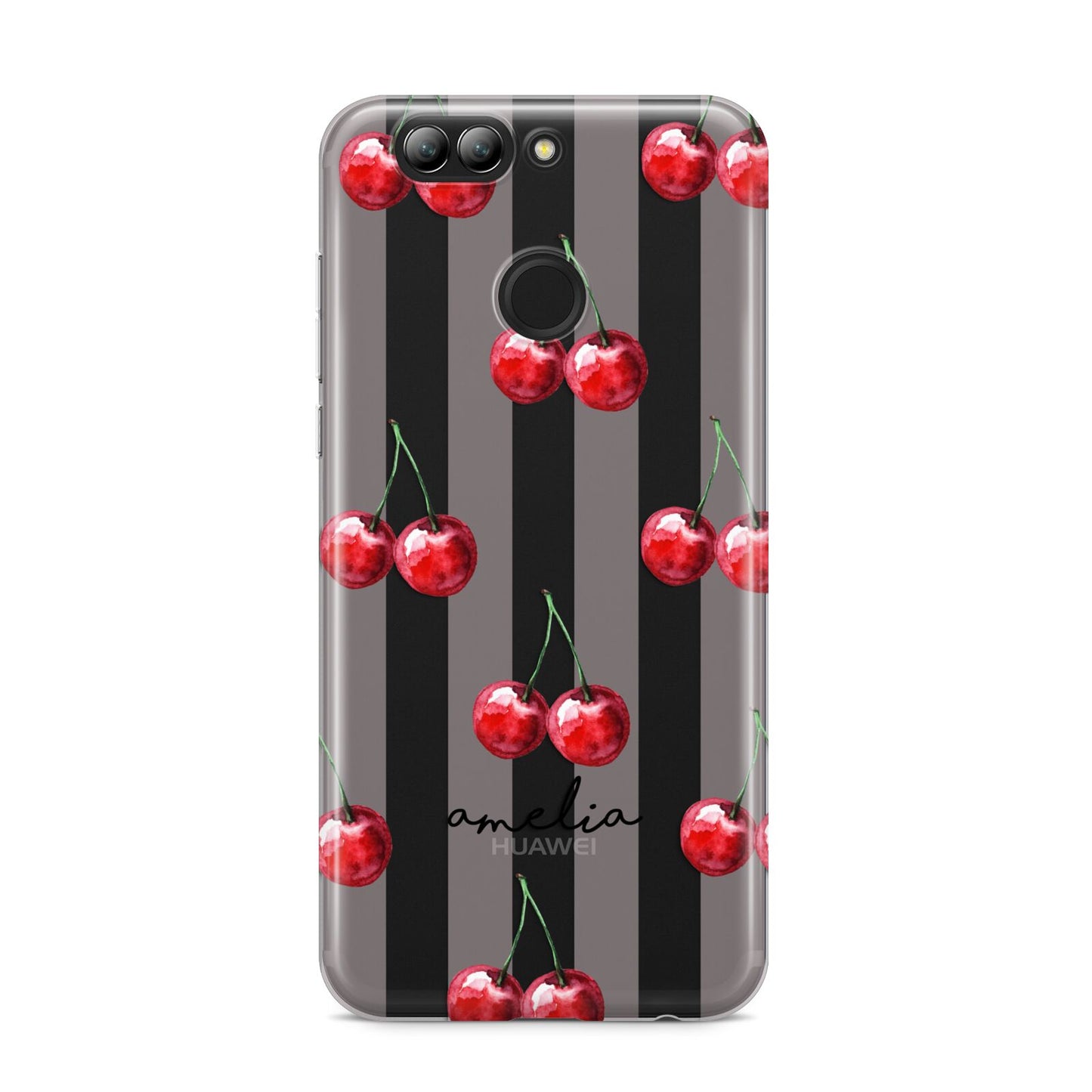 Cherry and Stripes with Name Huawei Nova 2s Phone Case