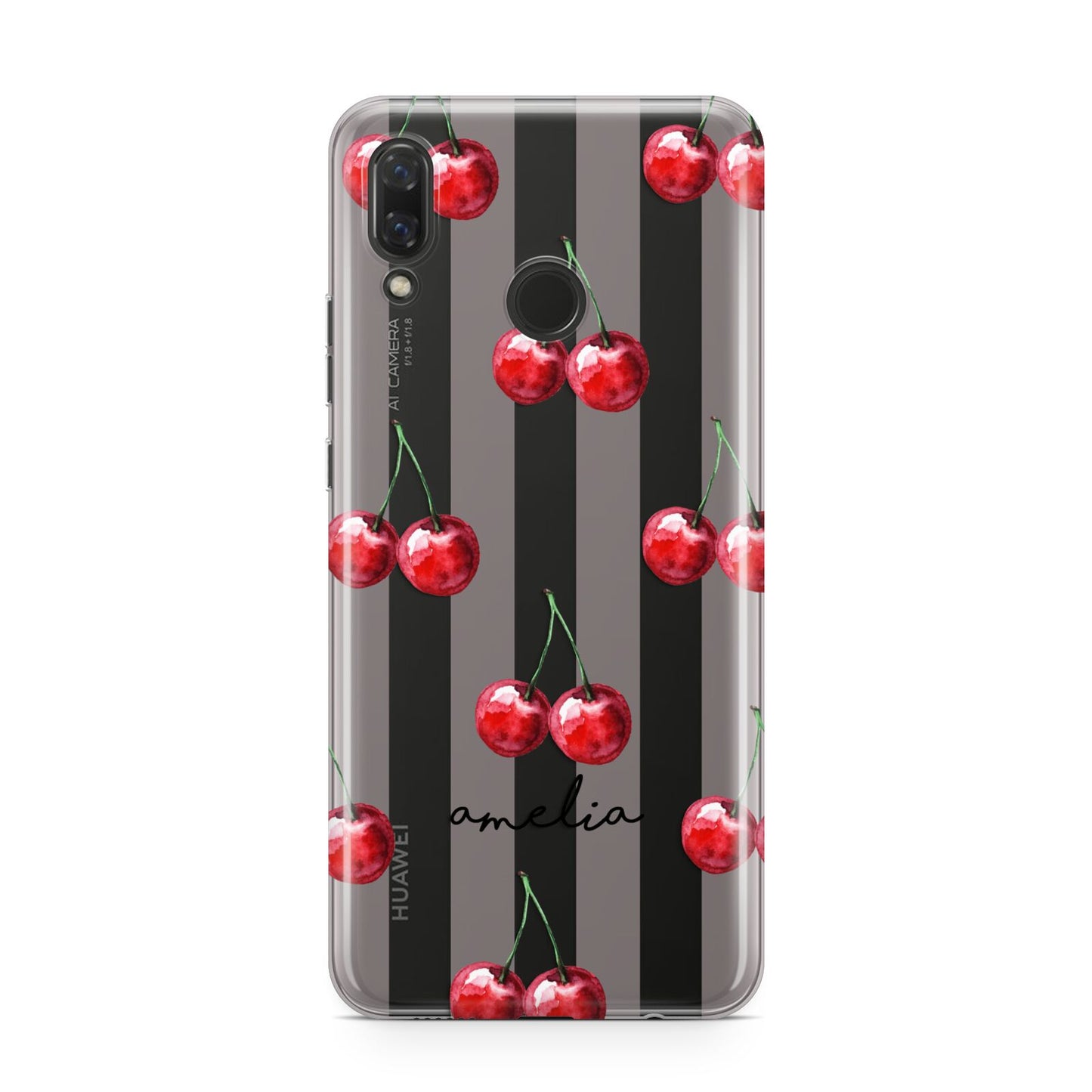 Cherry and Stripes with Name Huawei Nova 3 Phone Case