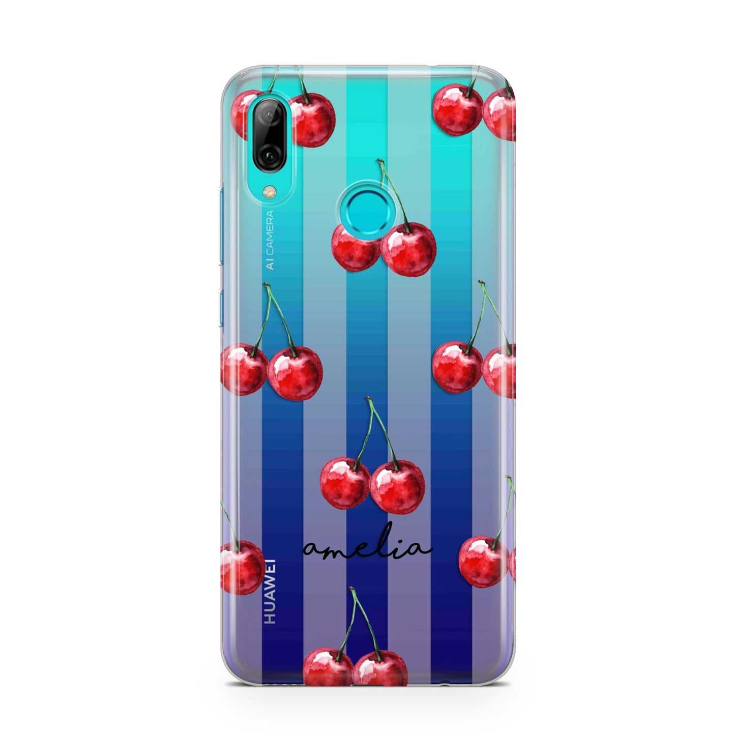 Cherry and Stripes with Name Huawei P Smart 2019 Case