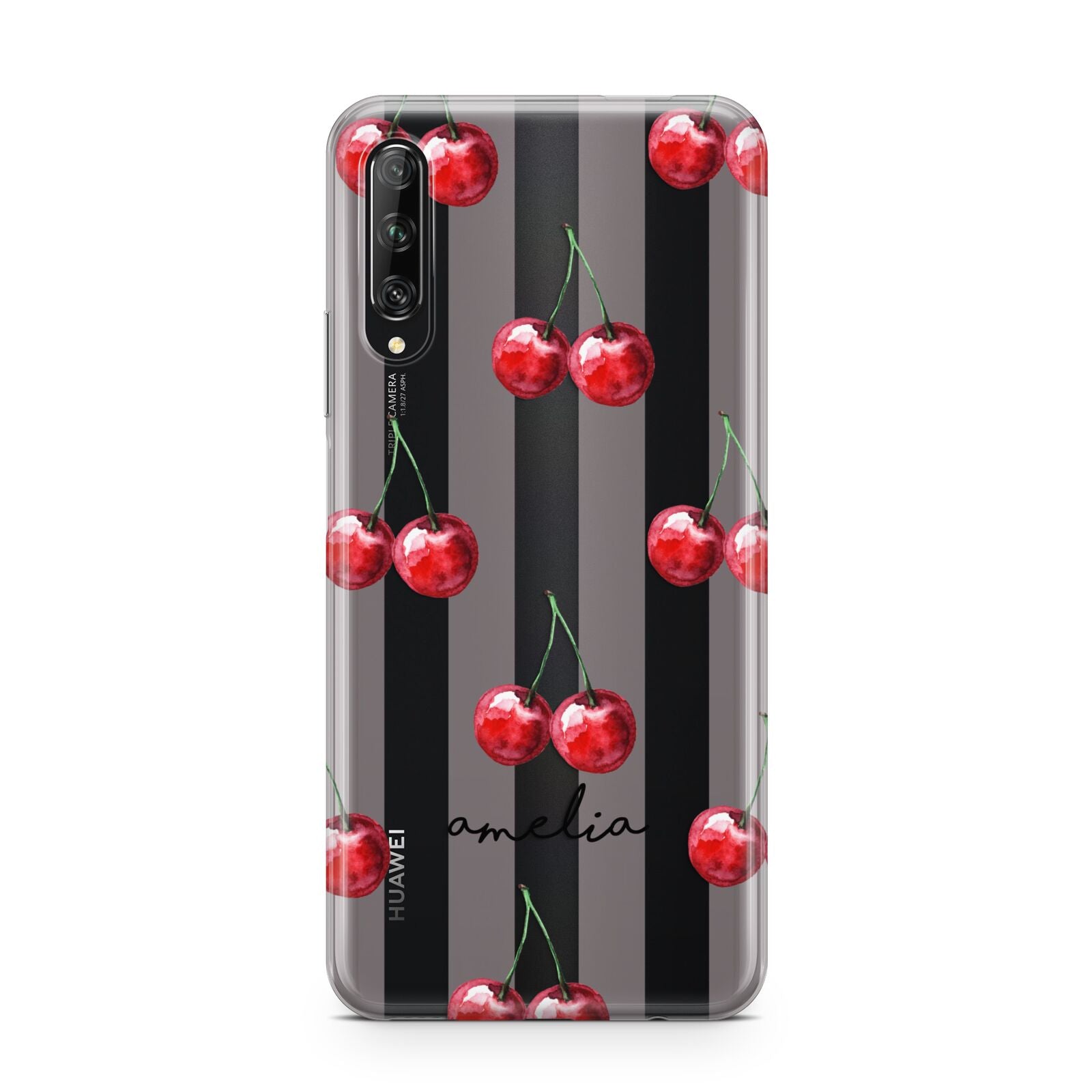 Cherry and Stripes with Name Huawei P Smart Pro 2019