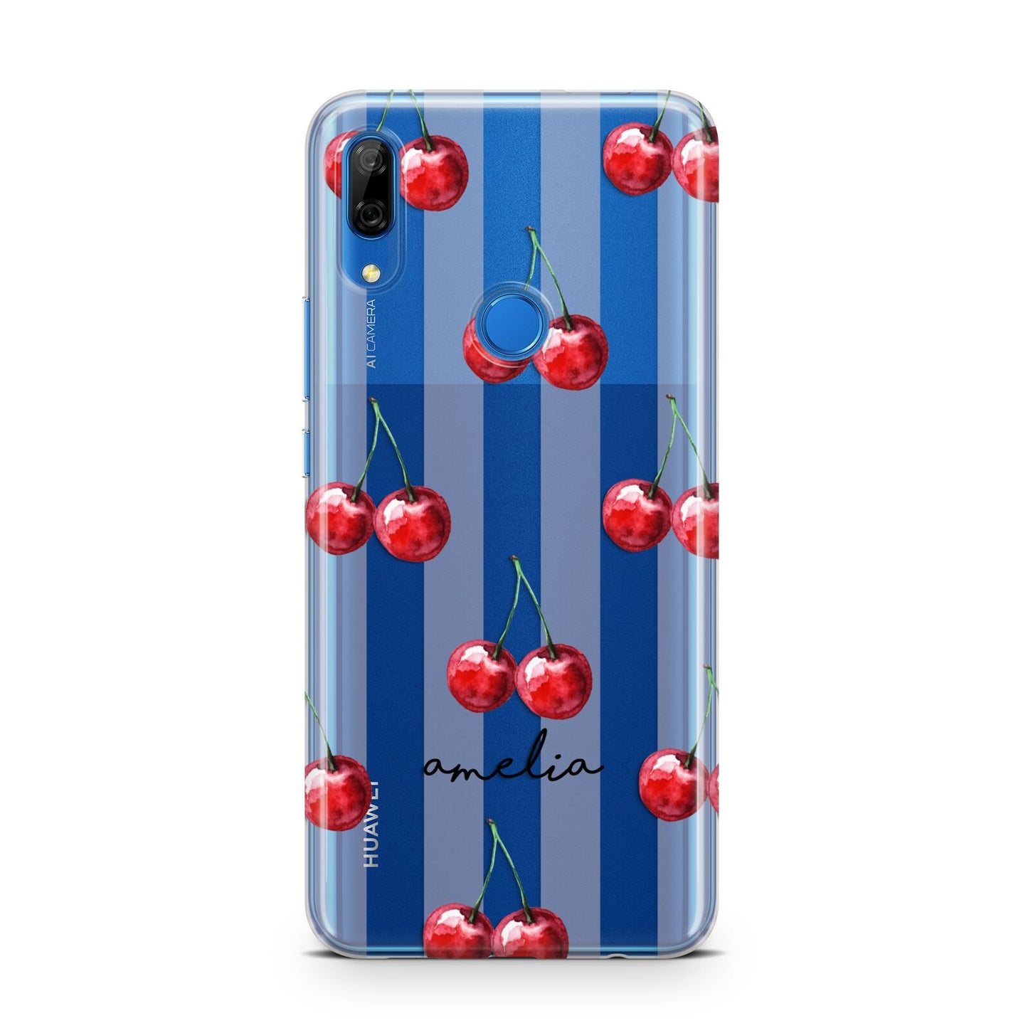 Cherry and Stripes with Name Huawei P Smart Z