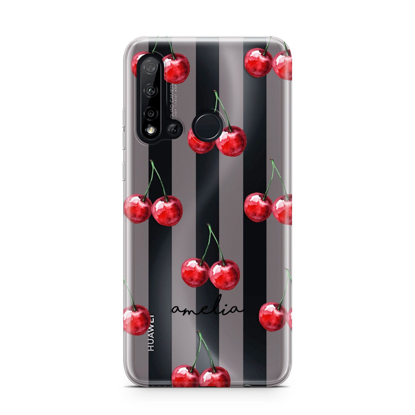 Cherry and Stripes with Name Huawei P20 Lite 5G Phone Case