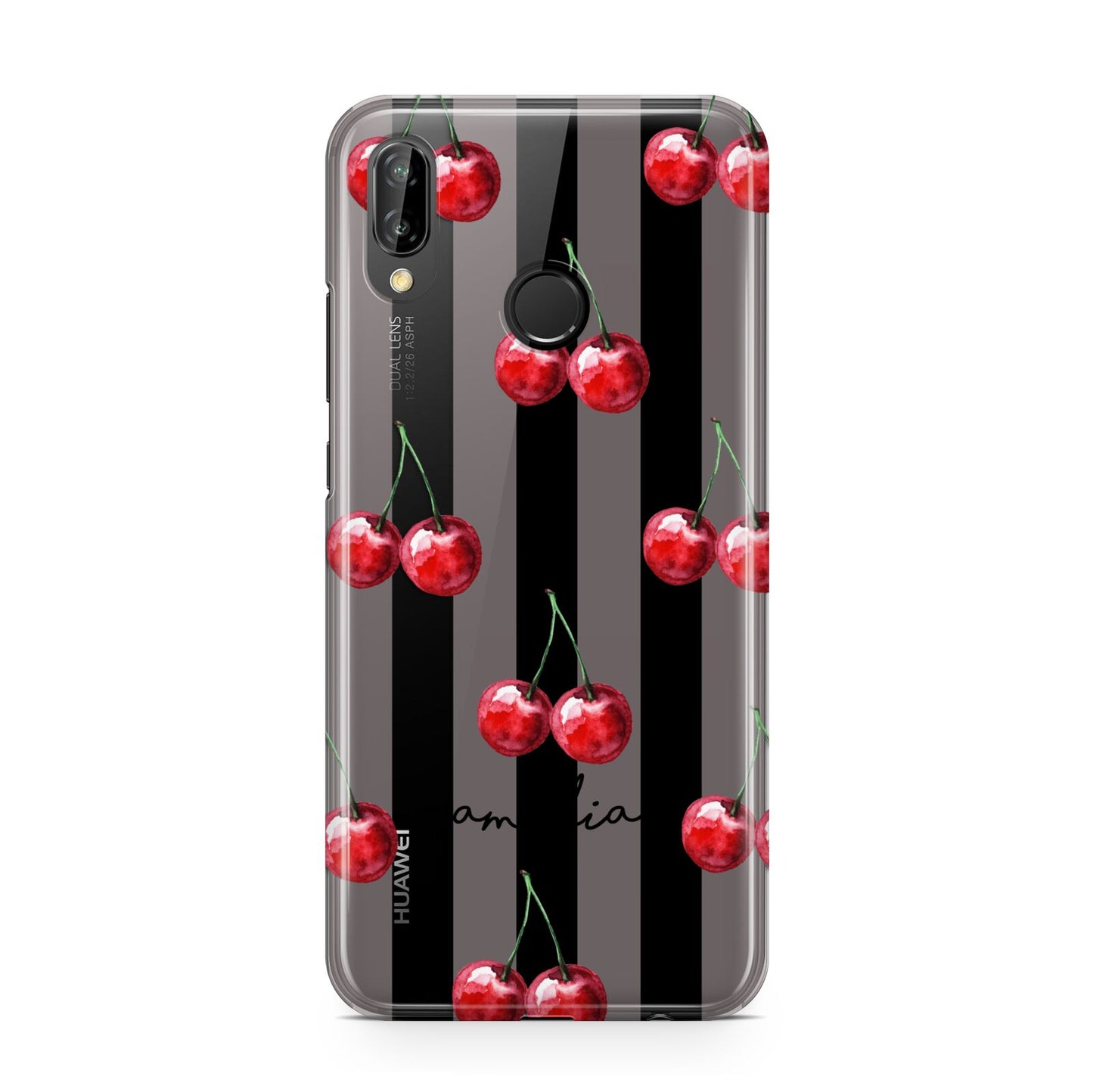 Cherry and Stripes with Name Huawei P20 Lite Phone Case