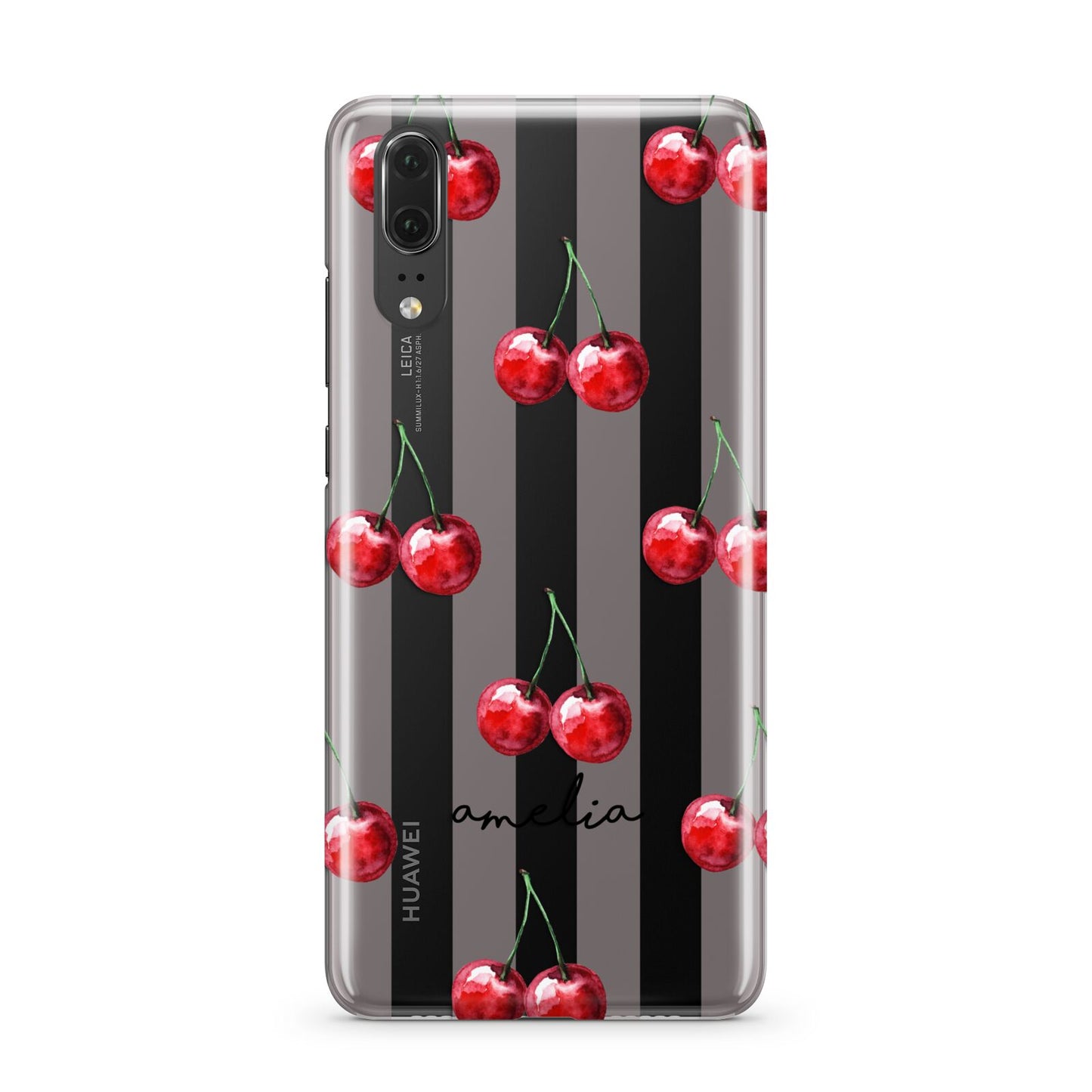 Cherry and Stripes with Name Huawei P20 Phone Case