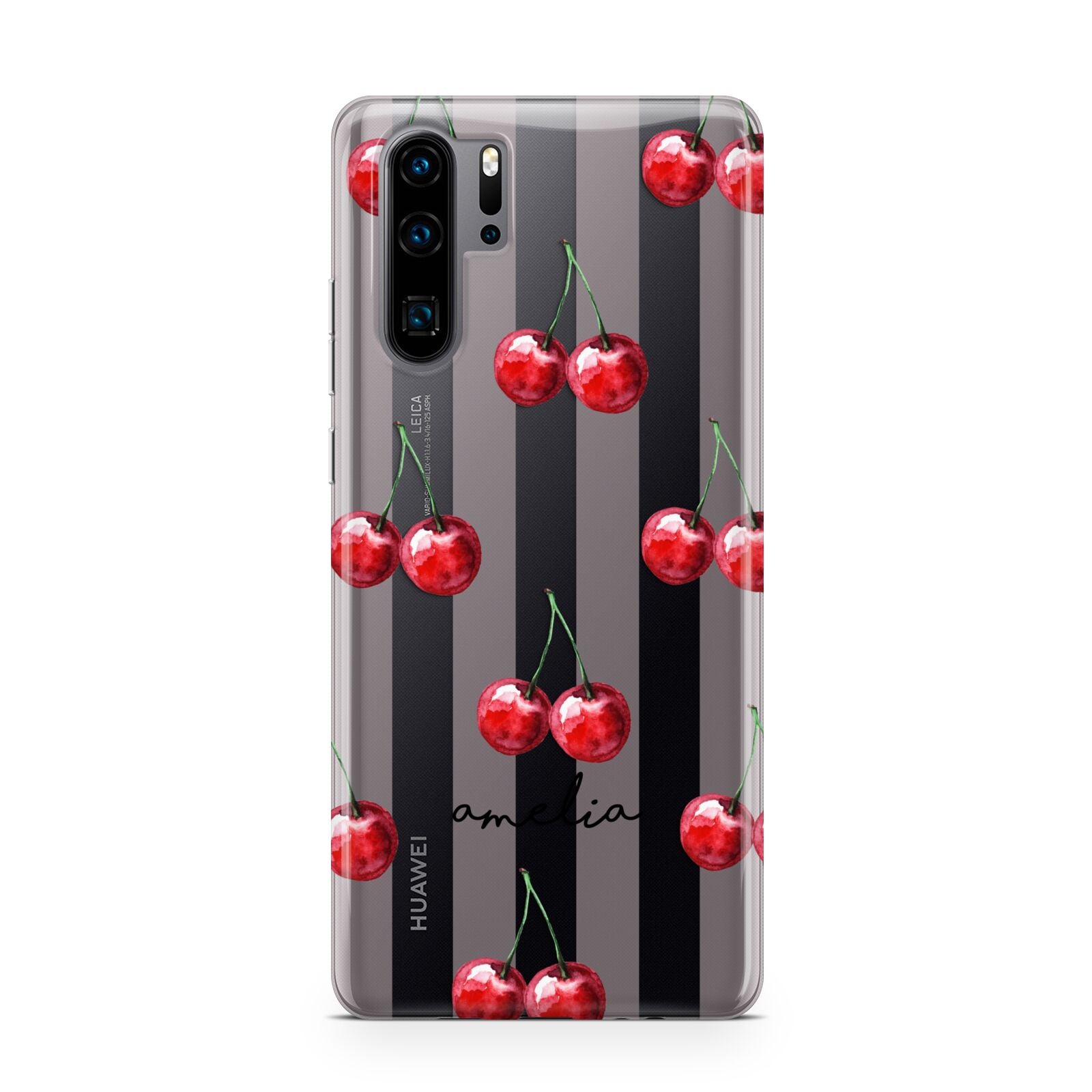 Cherry and Stripes with Name Huawei P30 Pro Phone Case