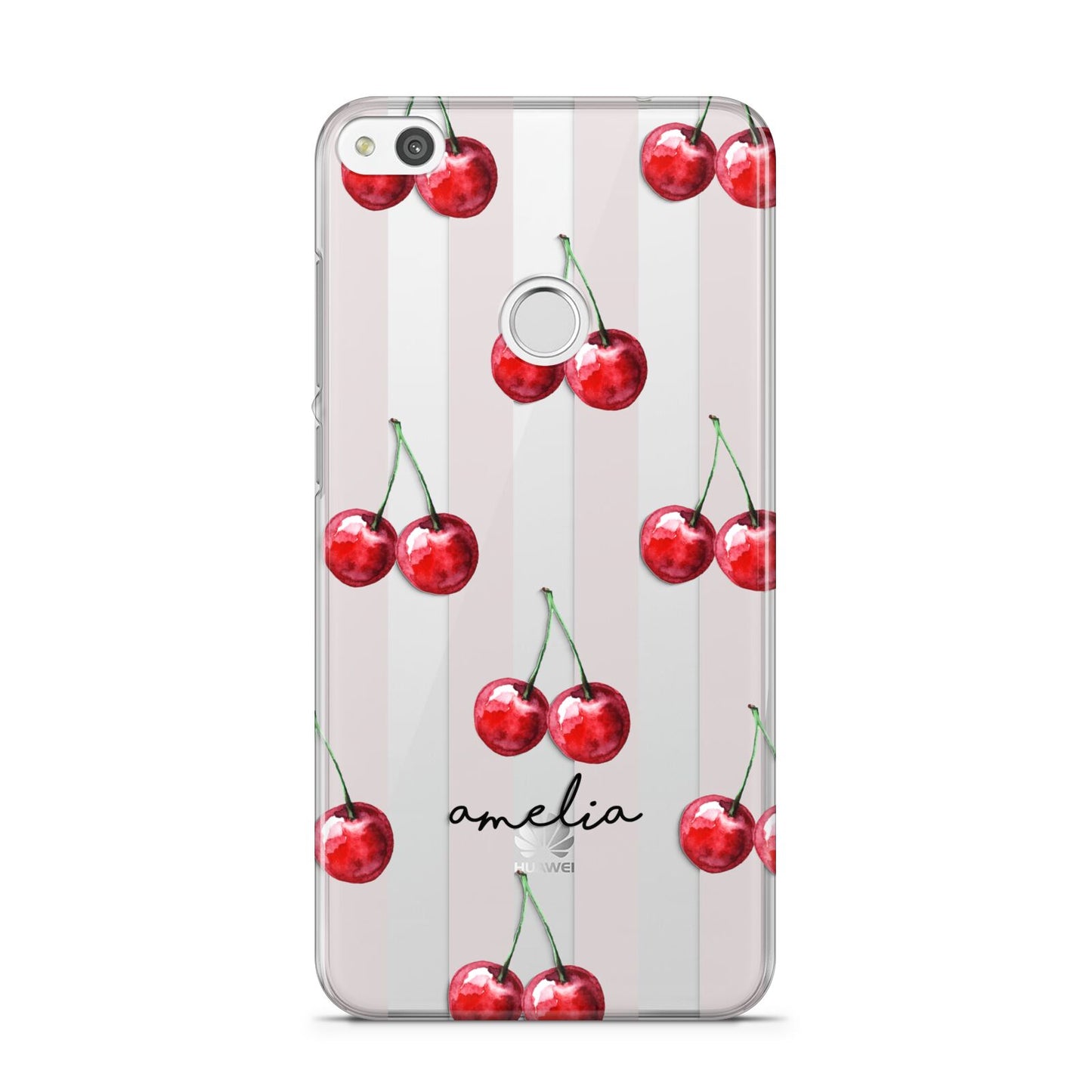 Cherry and Stripes with Name Huawei P8 Lite Case