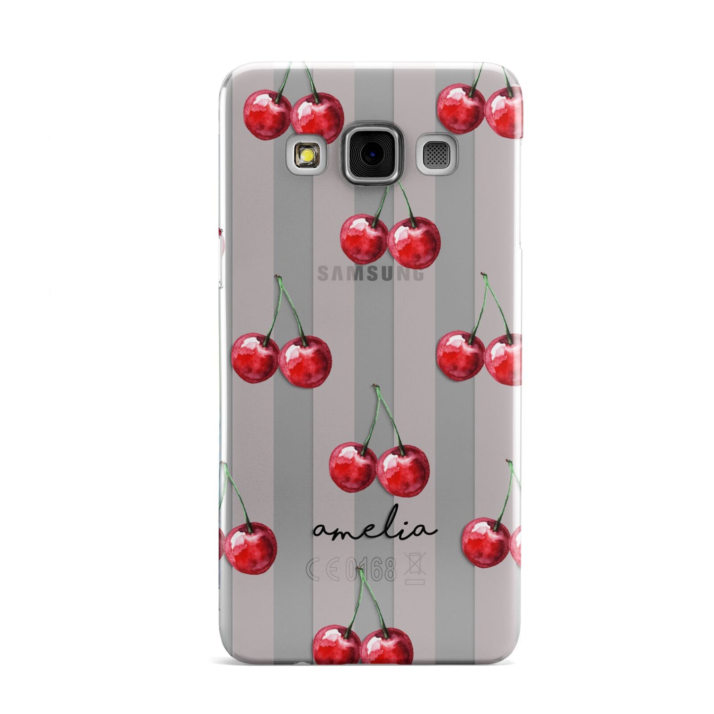 Cherry and Stripes with Name Samsung Galaxy A3 Case