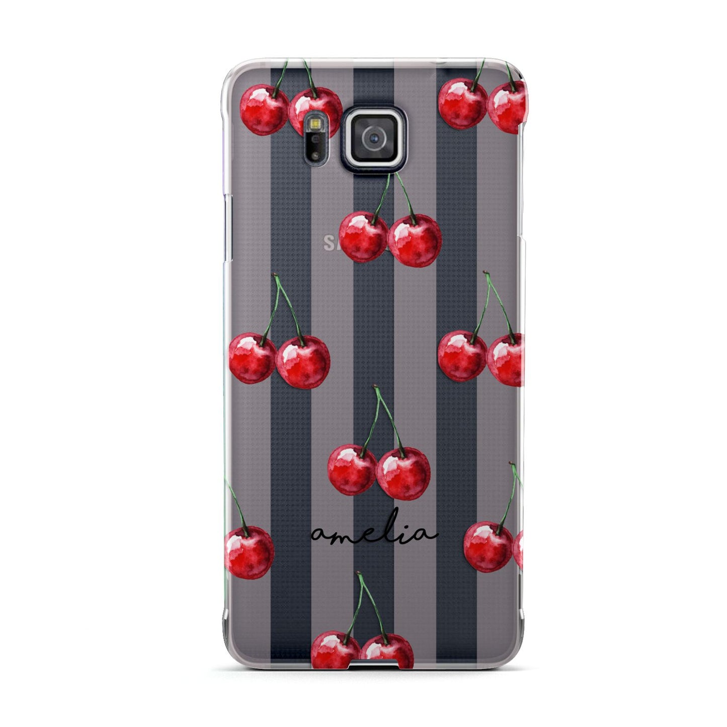 Cherry and Stripes with Name Samsung Galaxy Alpha Case