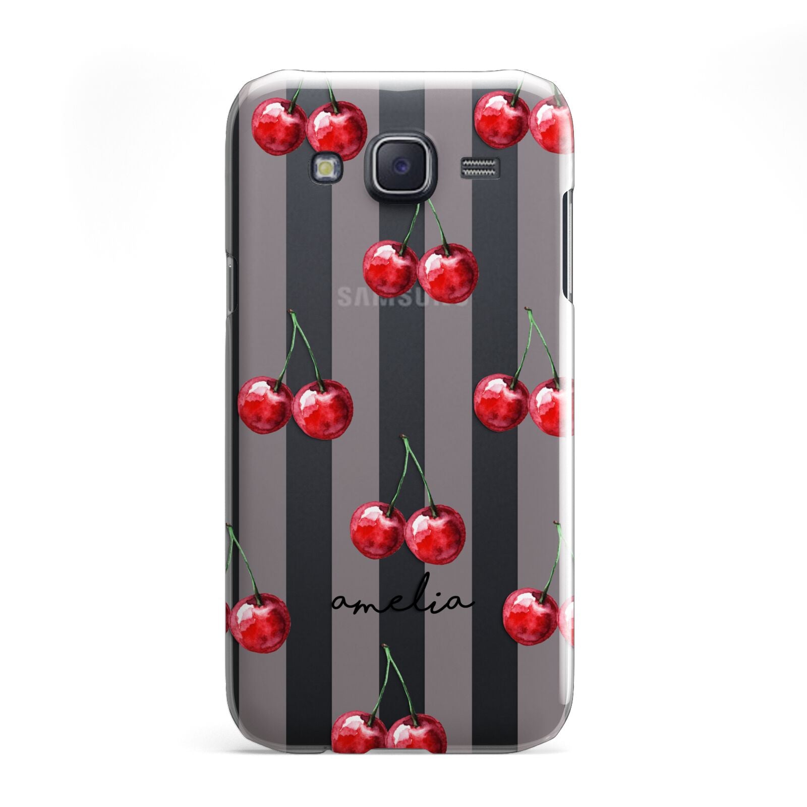 Cherry and Stripes with Name Samsung Galaxy J5 Case