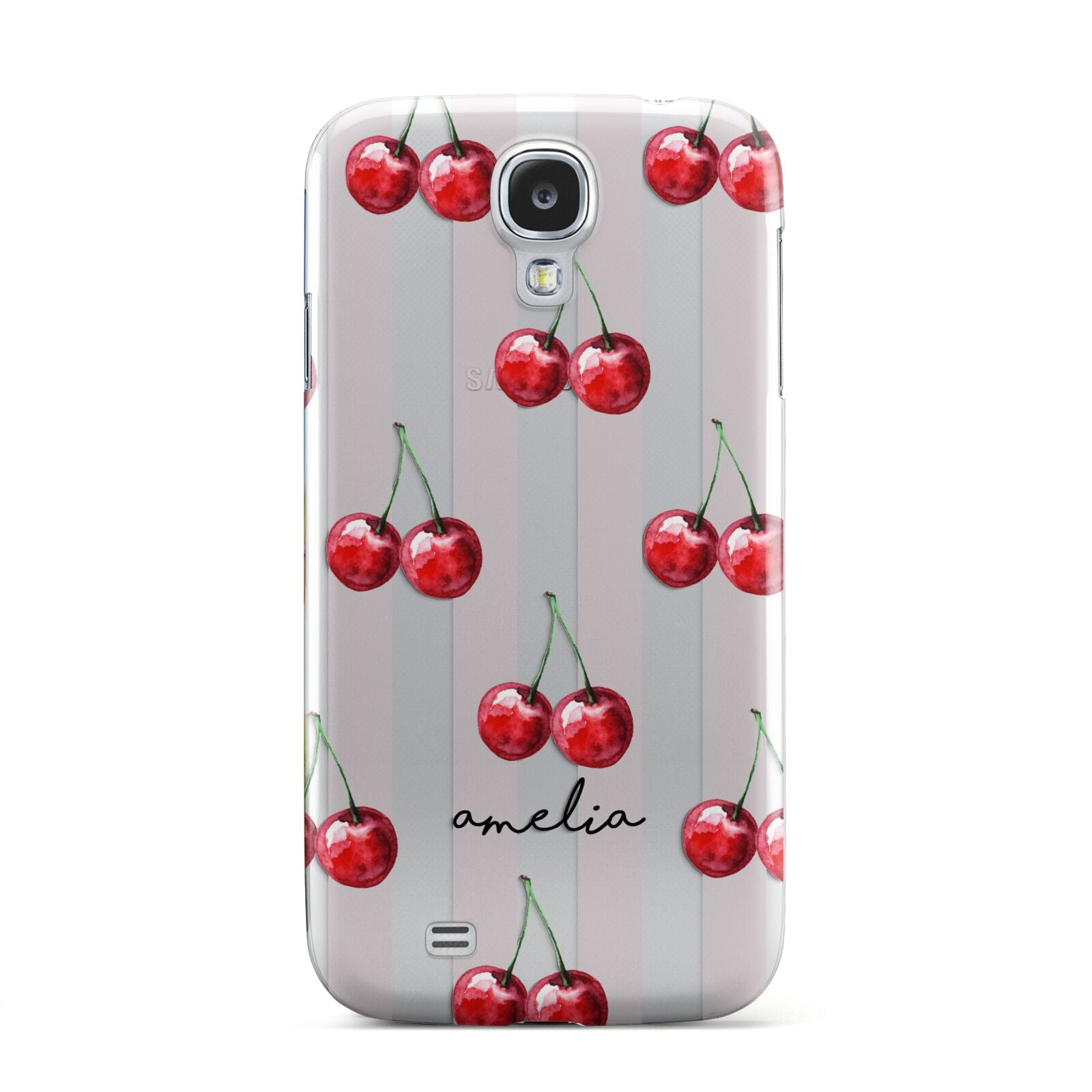 Cherry and Stripes with Name Samsung Galaxy S4 Case