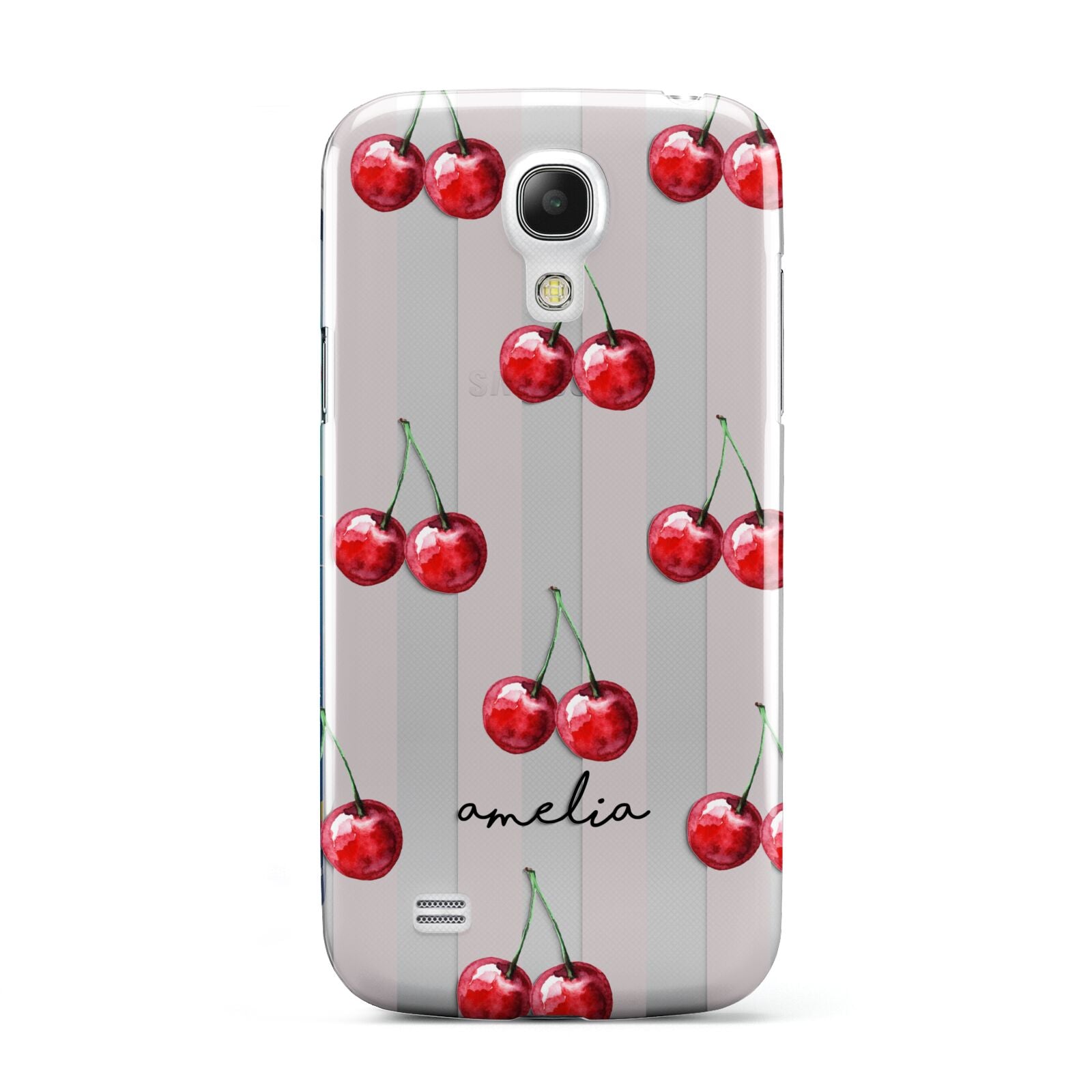 Cherry and Stripes with Name Samsung Galaxy S4 Mini Case