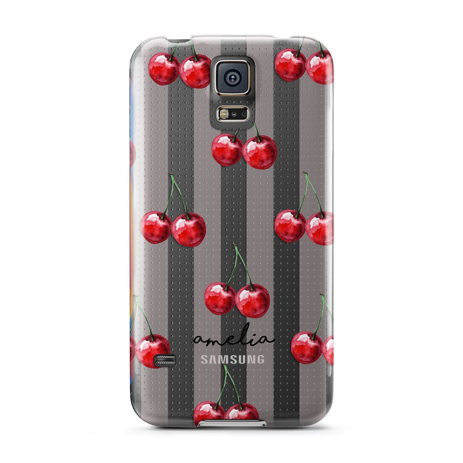 Cherry and Stripes with Name Samsung Galaxy S5 Case