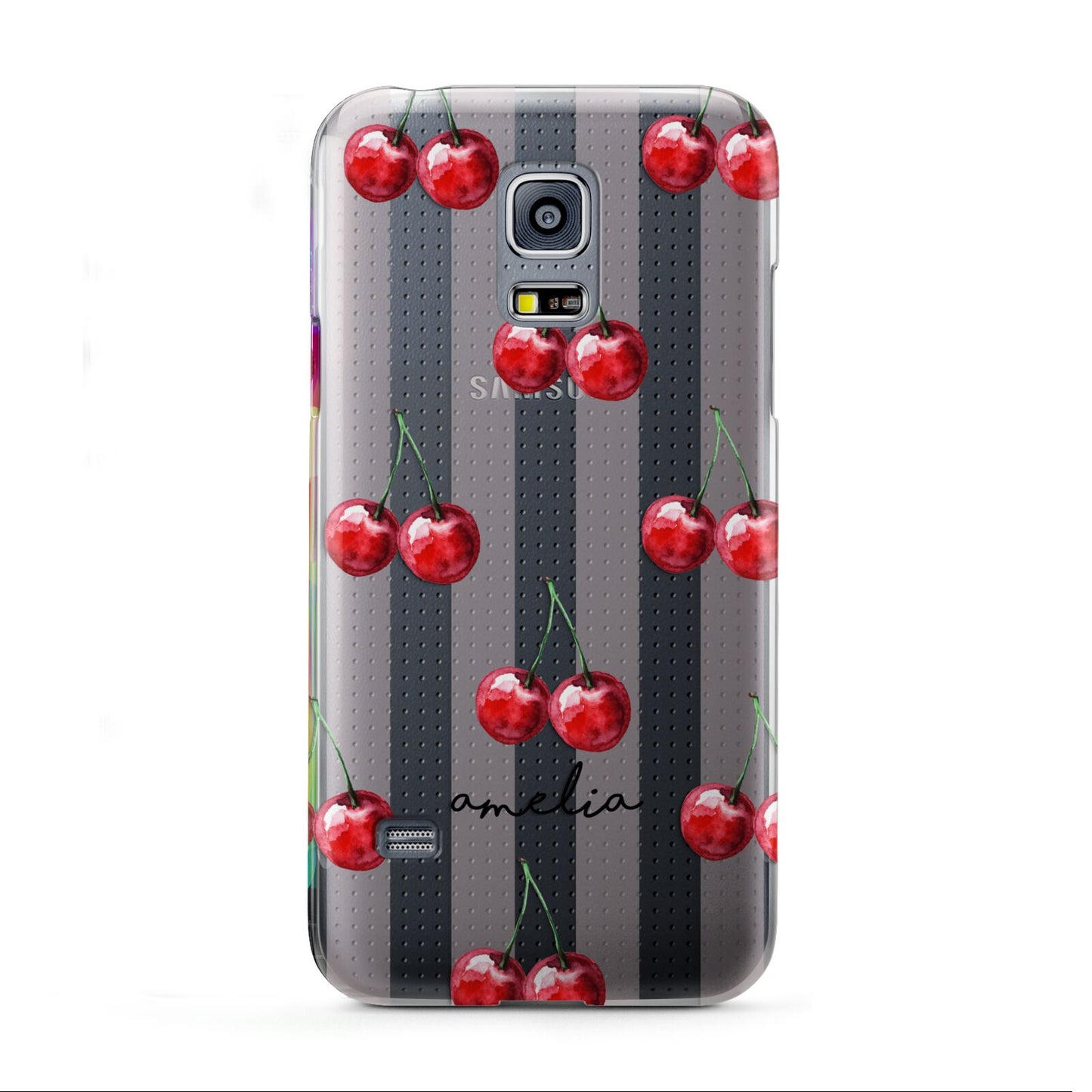 Cherry and Stripes with Name Samsung Galaxy S5 Mini Case