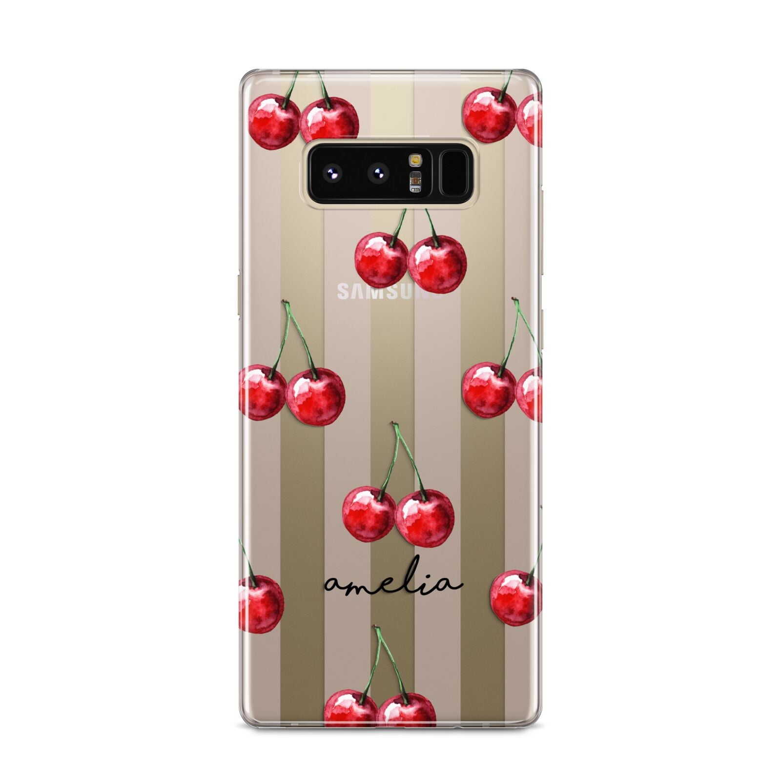 Cherry and Stripes with Name Samsung Galaxy S8 Case