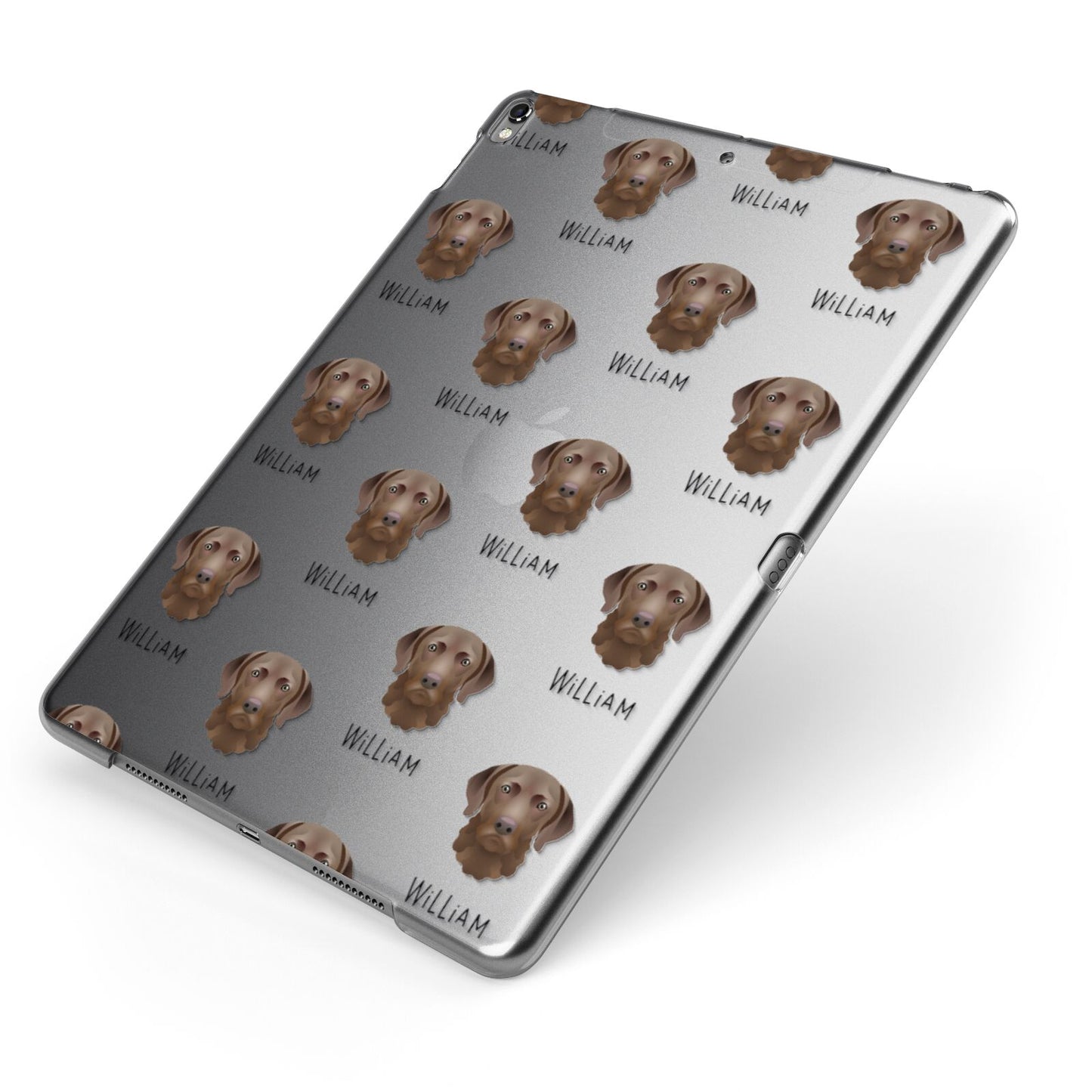 Chesapeake Bay Retriever Icon with Name Apple iPad Case on Grey iPad Side View