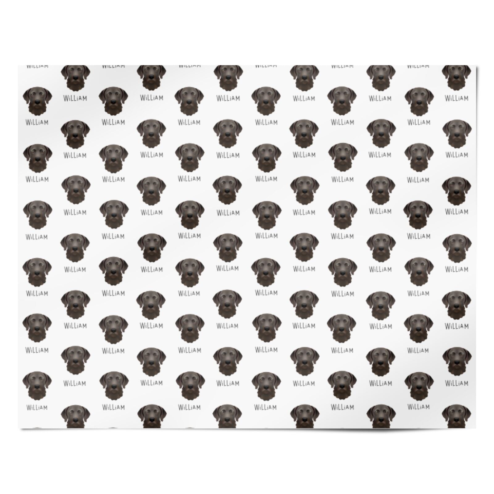 Chesapeake Bay Retriever Icon with Name Personalised Wrapping Paper Alternative