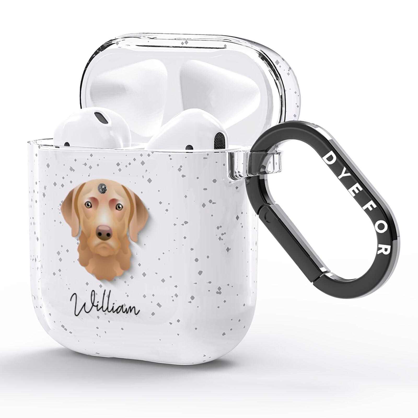 Chesapeake Bay Retriever Personalised AirPods Glitter Case Side Image