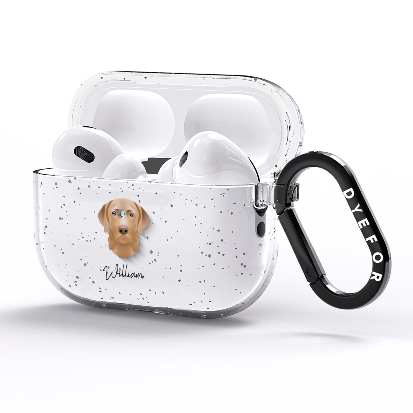 Chesapeake Bay Retriever Personalised AirPods Pro Glitter Case Side Image