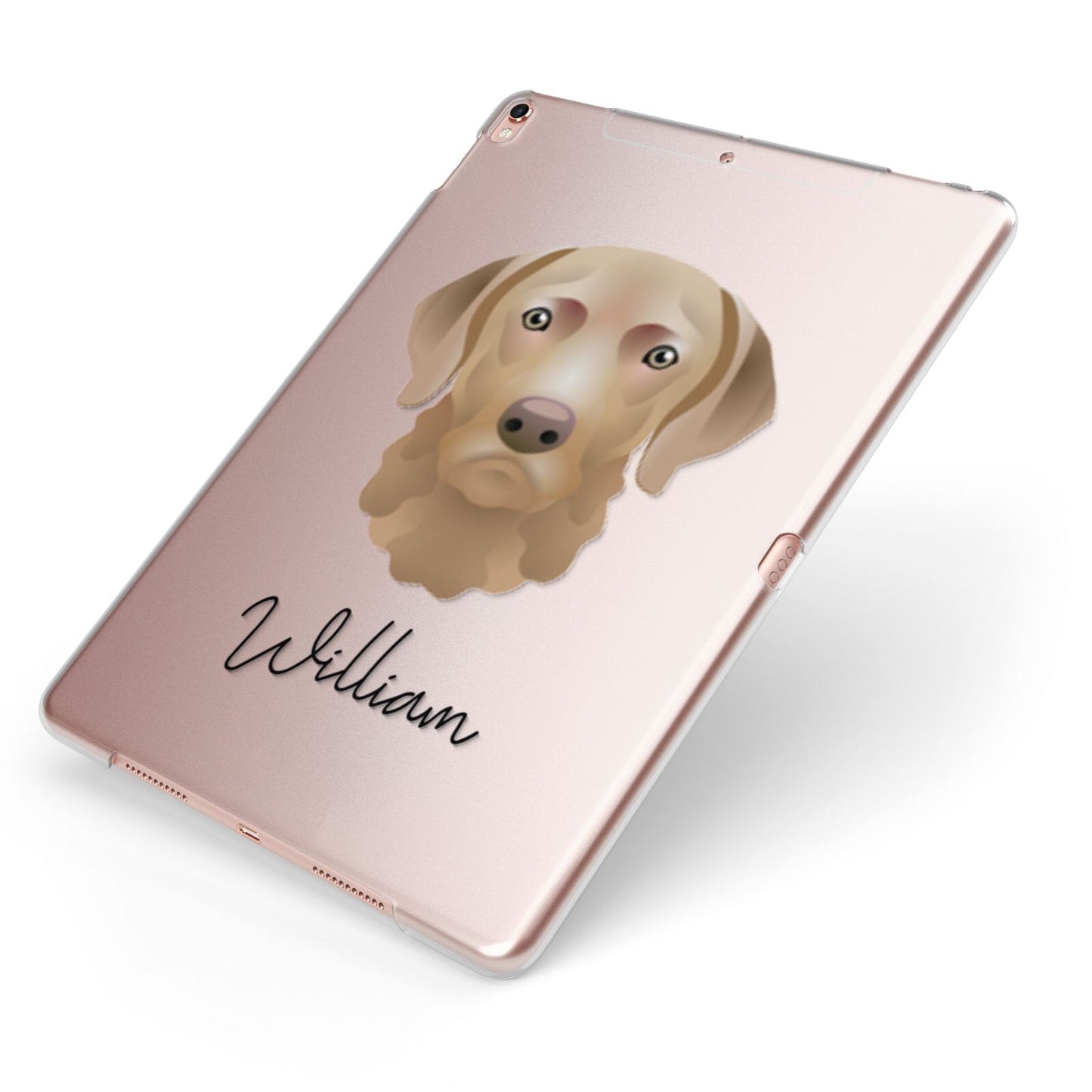 Chesapeake Bay Retriever Personalised Apple iPad Case on Rose Gold iPad Side View