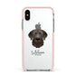 Chesapeake Bay Retriever Personalised Apple iPhone Xs Impact Case Pink Edge on Silver Phone