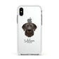 Chesapeake Bay Retriever Personalised Apple iPhone Xs Impact Case White Edge on Silver Phone