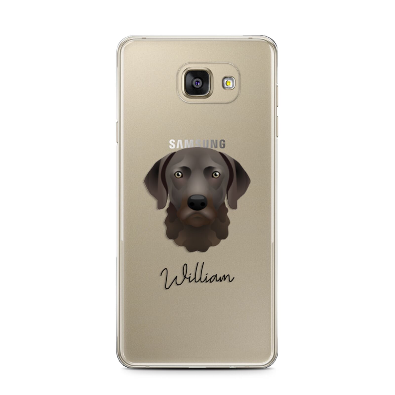 Chesapeake Bay Retriever Personalised Samsung Galaxy A7 2016 Case on gold phone