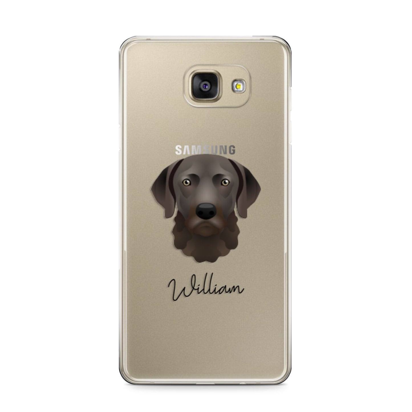 Chesapeake Bay Retriever Personalised Samsung Galaxy A9 2016 Case on gold phone