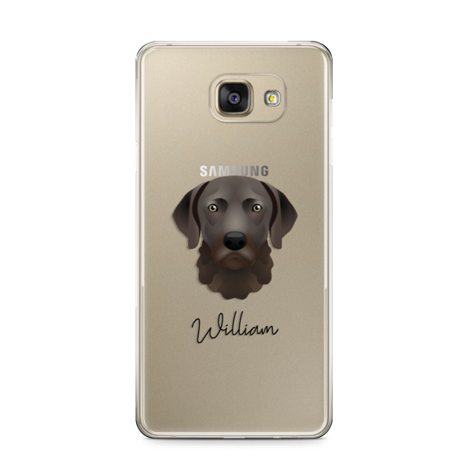 Chesapeake Bay Retriever Personalised Samsung Galaxy A9 2016 Case on gold phone