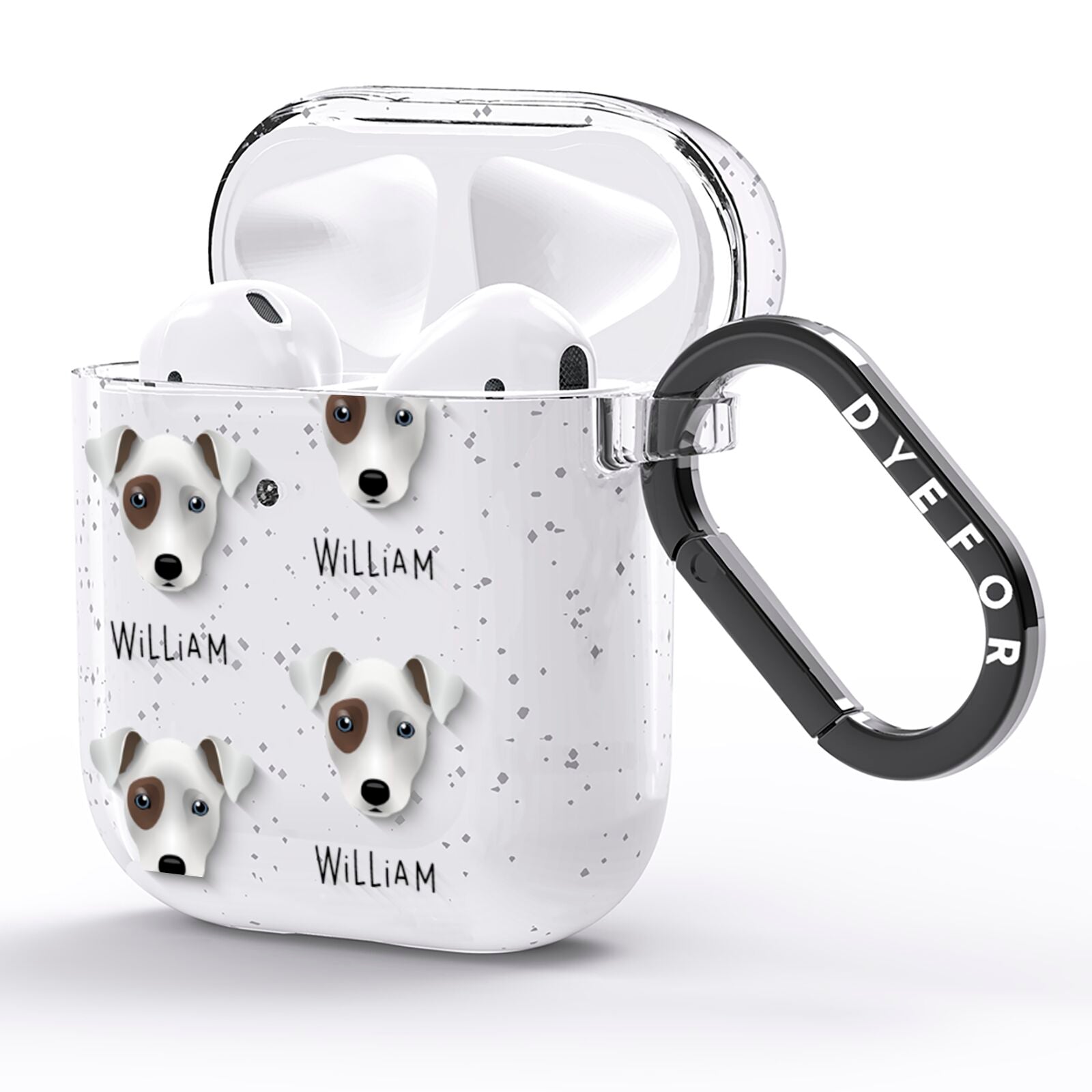 Chi Staffy Bull Icon with Name AirPods Glitter Case Side Image